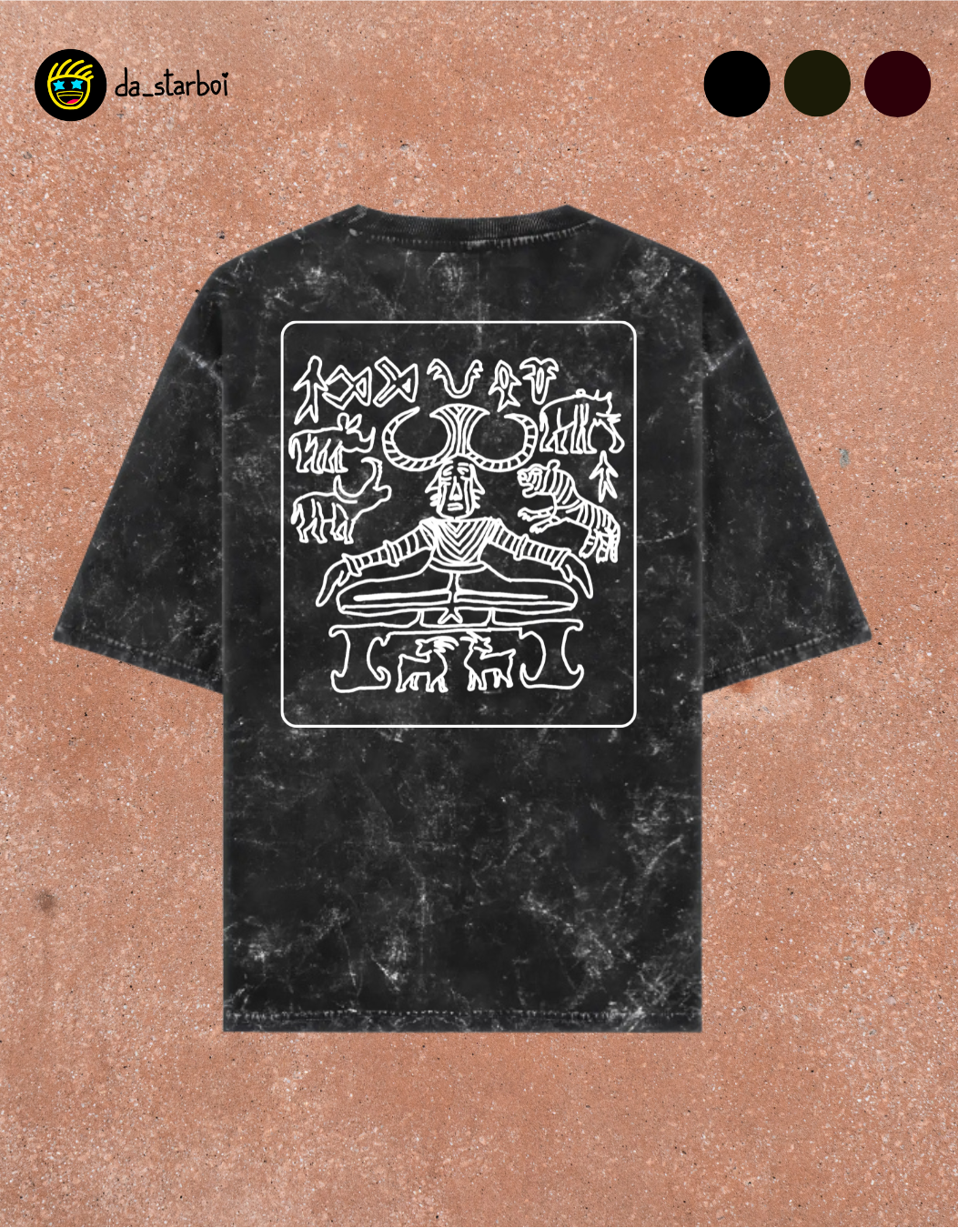 Indus Valley Civilization - Acid Washed Oversized Tee