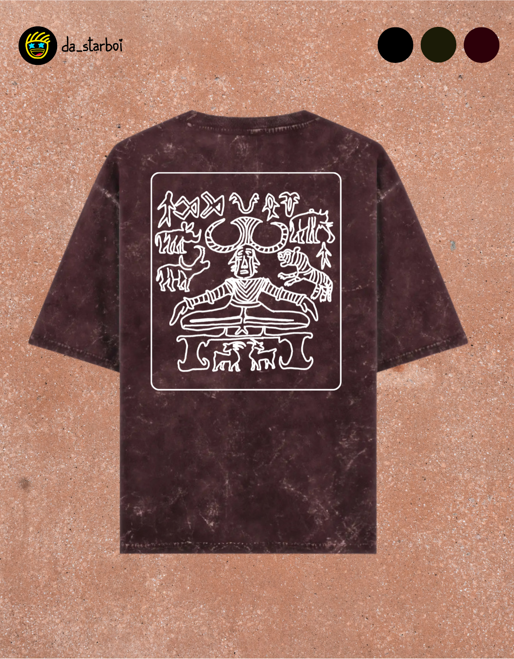 Indus Valley Civilization - Acid Washed Oversized Tee