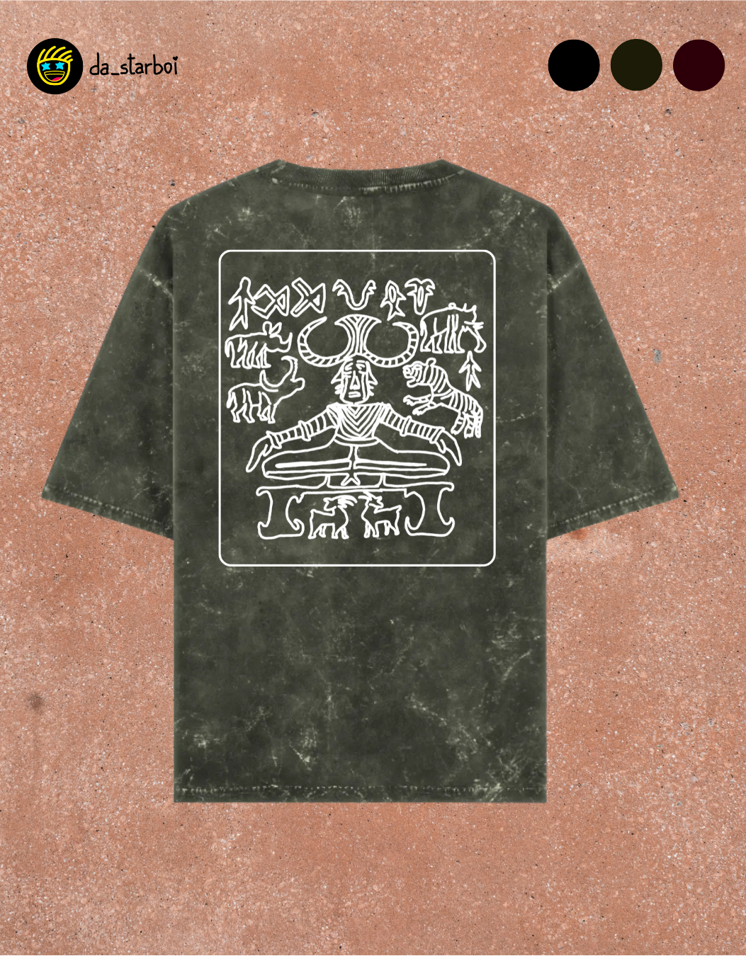 Indus Valley Civilization - Acid Washed Oversized Tee